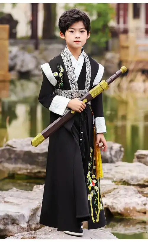 新款儿童汉服男童古装春秋薄款长袖中国风小男孩古风帅气公子套装