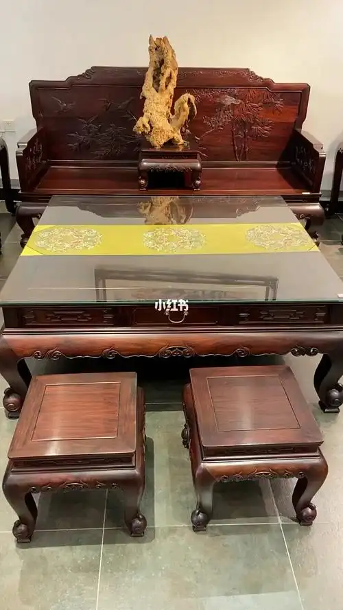 大红酸枝喜上眉梢大沙发_沙发_家具_红木家具_家居家装_家具