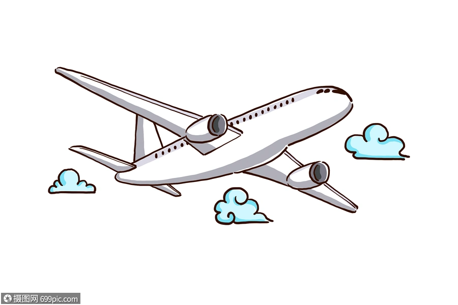飞机元素机场可爱卡通