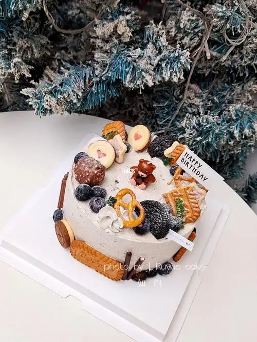 男士简约奥利奥饼干生日蛋糕