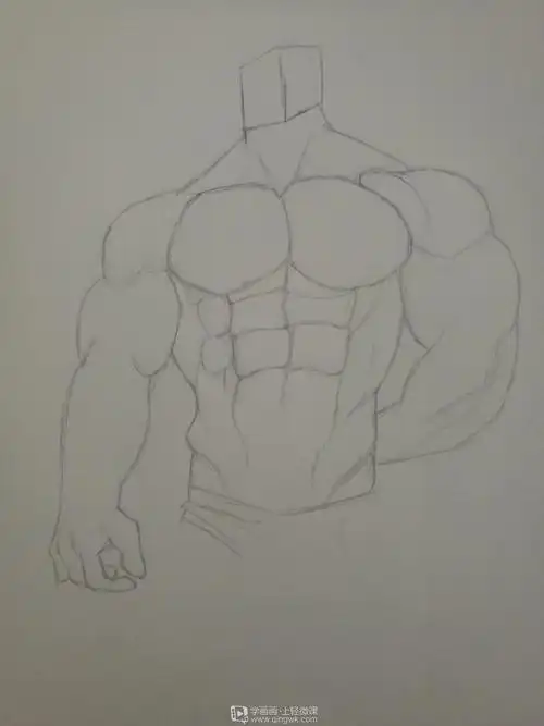 作业:如何学画手绘动漫人物之男性肌肉画法与训练技巧 - rh-14-215 芥