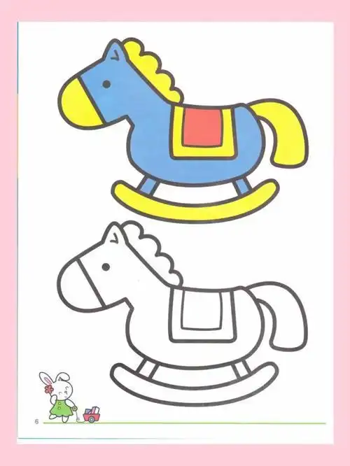 幼儿园简笔画卡通涂色对照 简笔画图片大全-蒲城教育文学网