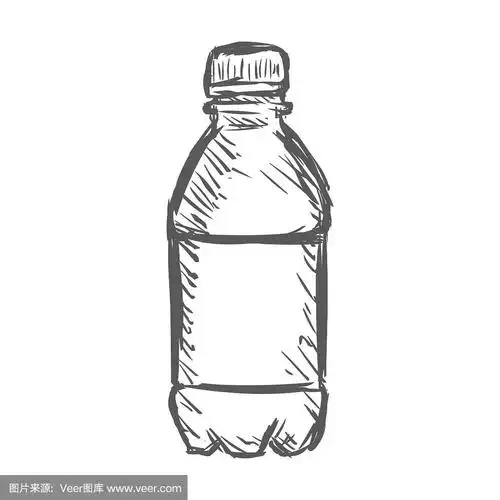 矢量单素描塑料瓶水