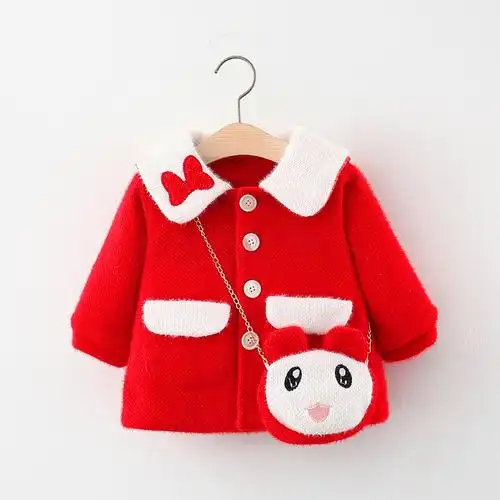 uyuk 儿童外套女童可爱小童外套女宝宝冬装加厚0-1-2-3岁4儿童衣服