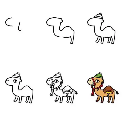🎨7岁儿童画骆驼🐫