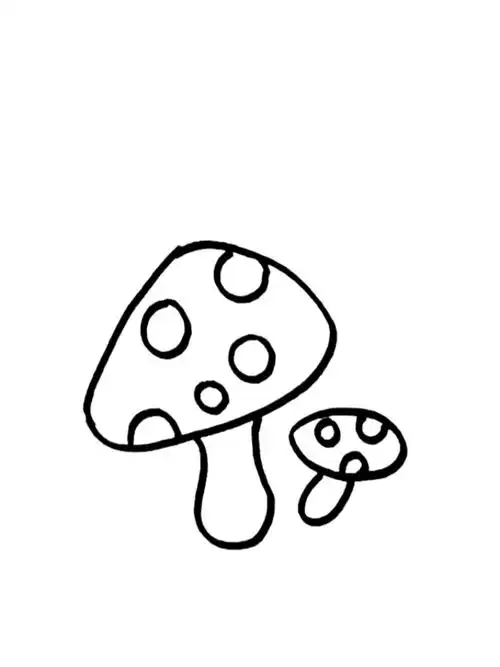 超简单的蘑菇简笔画教程