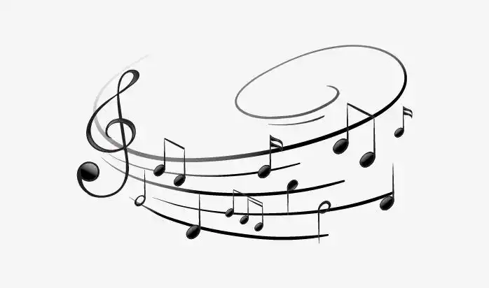 矢量五线谱音符线条