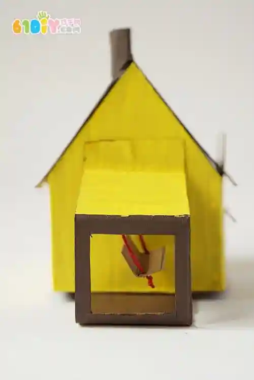 废物利用亲子diy 纸盒小房子
