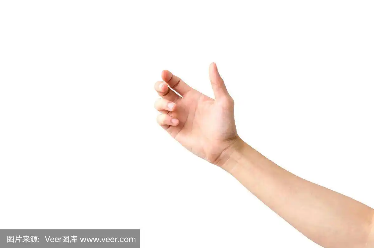 空的手显示手势拿着瓶子,一只手拿着像一个瓶子或智能手机孤立在白色