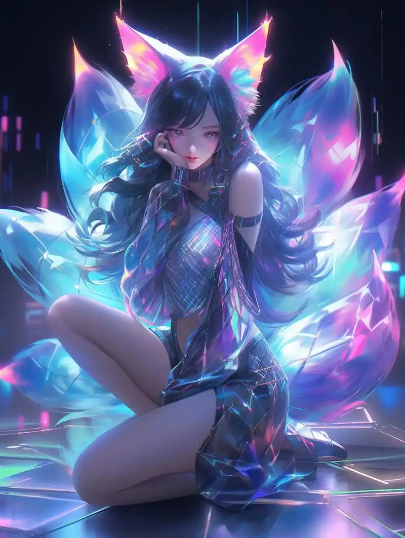 九尾狐妖之偶像歌手-阿狸!#lol英雄联盟# #ai黑科技# #ai绘画