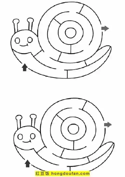 18张动物主题简单有趣的迷宫游戏图纸免费下载-红豆饭小学生简笔画