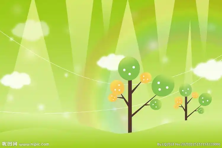 绿色幼儿园卡通ppt背景图片