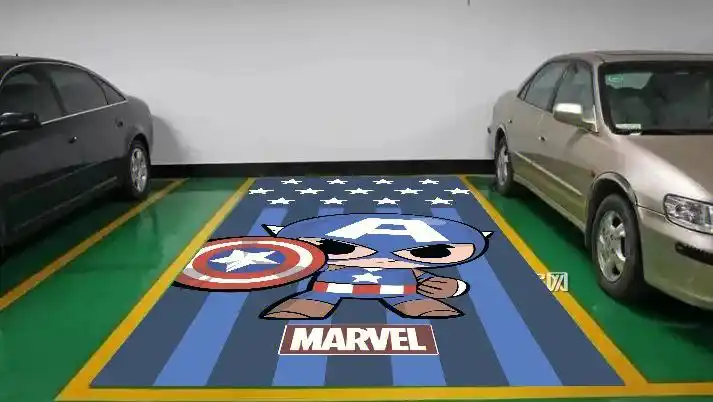 漫威系列彩绘车位效果图