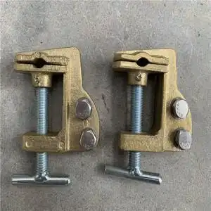 纯铜接地卡子接地线夹子接地线卡子双孔单孔接线地夹子铜接地夹