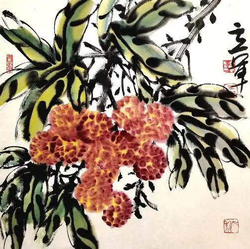 一组小品写意荔枝#王立军国画工作室#中国画教学#一起学国画# - 抖音