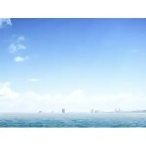 淡雅蓝色天空幻灯片背景图片,ppt模板,素材免费下载