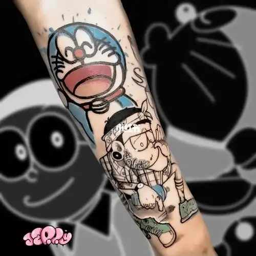 酷酷的大雄tattoo_纹身_tattoo怎么样_哆啦a梦怎么样_广州纹身_美妆