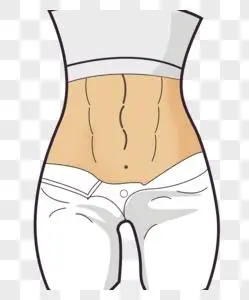 蓝色人马甲线女孩素材