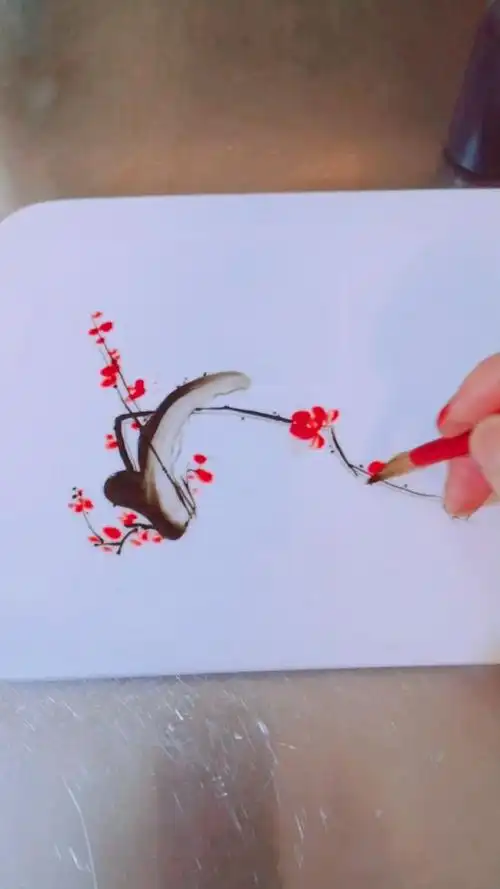 果酱画,厨房简单实用小盘头梅花