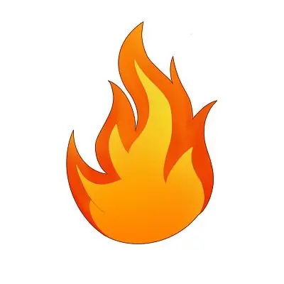 红火的消防矢量渐变风格的火焰png素材消防火焰