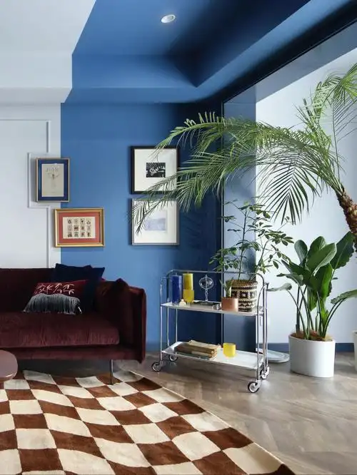 复古蓝客厅的春日气氛搭配附软装清单