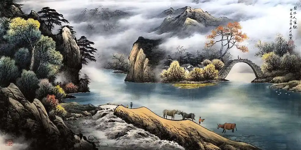 当代实力派彩墨山水画家龙宽