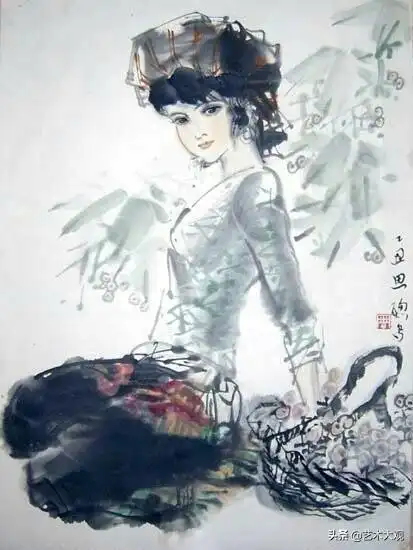 才女画家周思聪水墨写意人物画欣赏