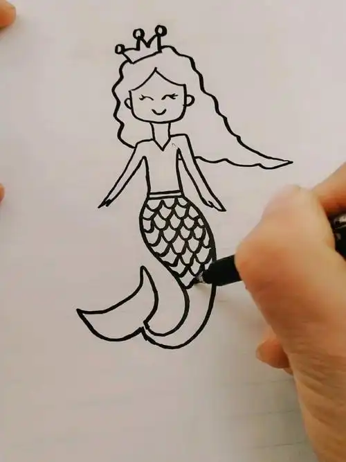 简笔画美人鱼