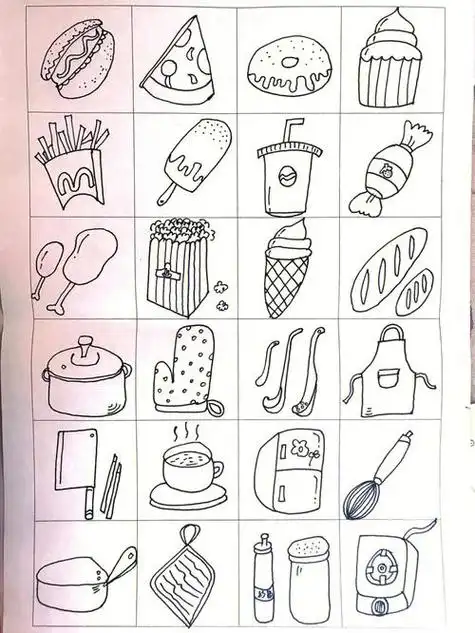 完成静物简笔画图例20个