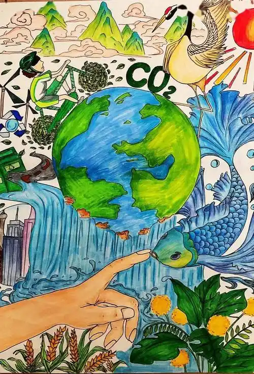 童心绘环保丨全市中小学生环保绘画大赛作品赏析(38)_保护_绿色_郑州