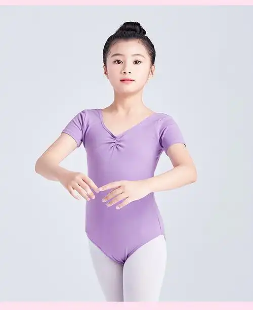 儿童舞蹈服女童练功服夏季短袖女孩芭蕾舞服中国舞考级形体操服跳舞衣