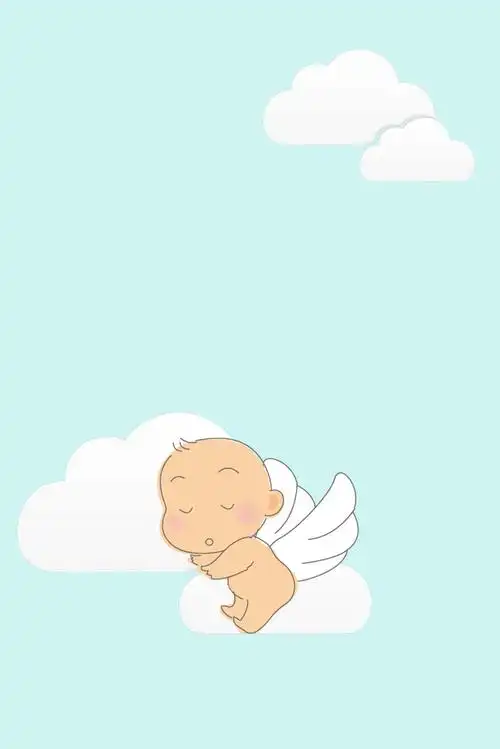 婴儿蓝色卡通可爱简约大气背景