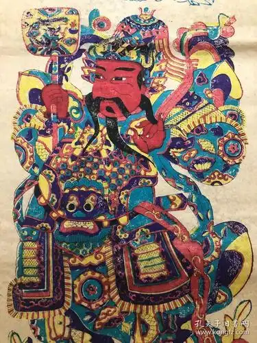木板年画门神神荼郁垒4275cm