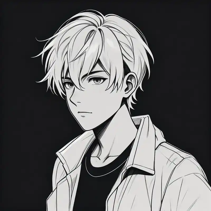 黑白素描男生头像酷帅十足 男生的黑白素描头像,高级感满满.