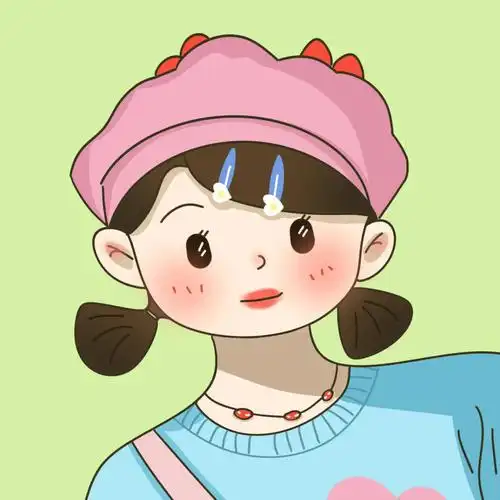 可爱女生头像四种背景色