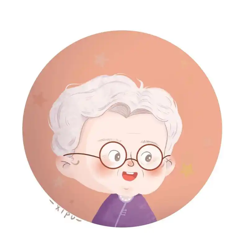 外婆要我帮她画个头像,又不敢把她画的太老,努力把她画成精神老太