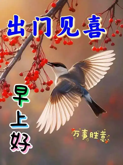 最新版漂亮早安祝福语表情图片大全,早安问候语愿君愉快吉祥安康!