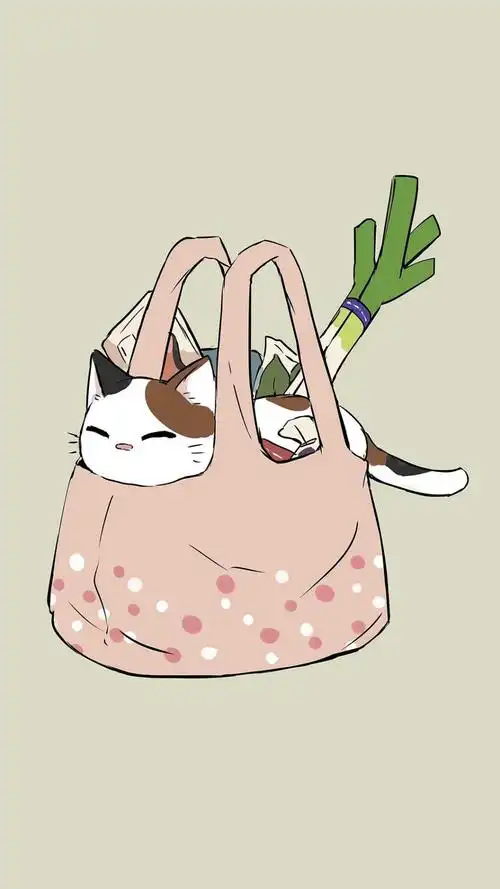 手机壁纸 可爱卡通萌猫咪手绘插画