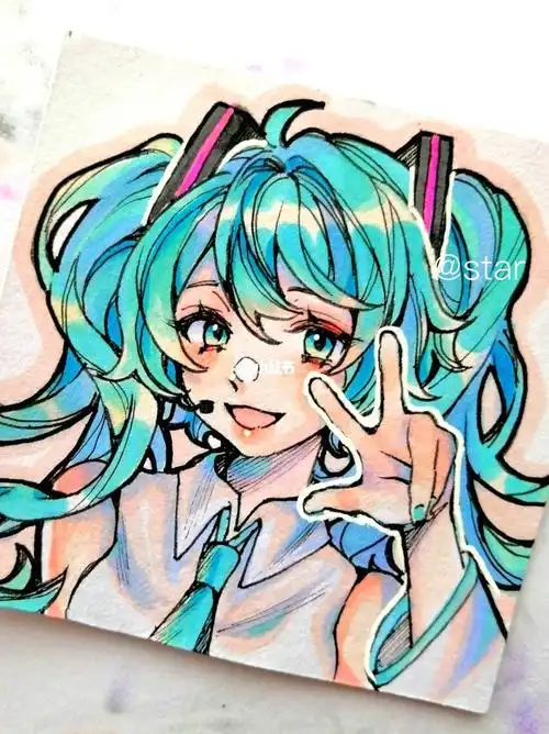 马克笔 #绘画 #初音未来———————————————深圳又要
