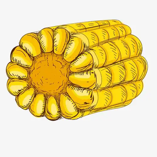 黄色手绘玉米食物元素