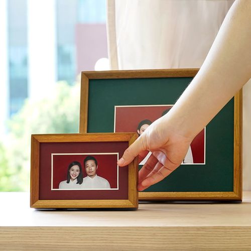 6寸证件六寸礼物照片结婚礼结婚照摆台结婚登记实木相框