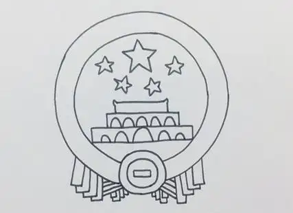 怎么画国徽的简笔画