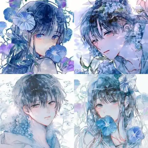 蓝色情侣头像系列一