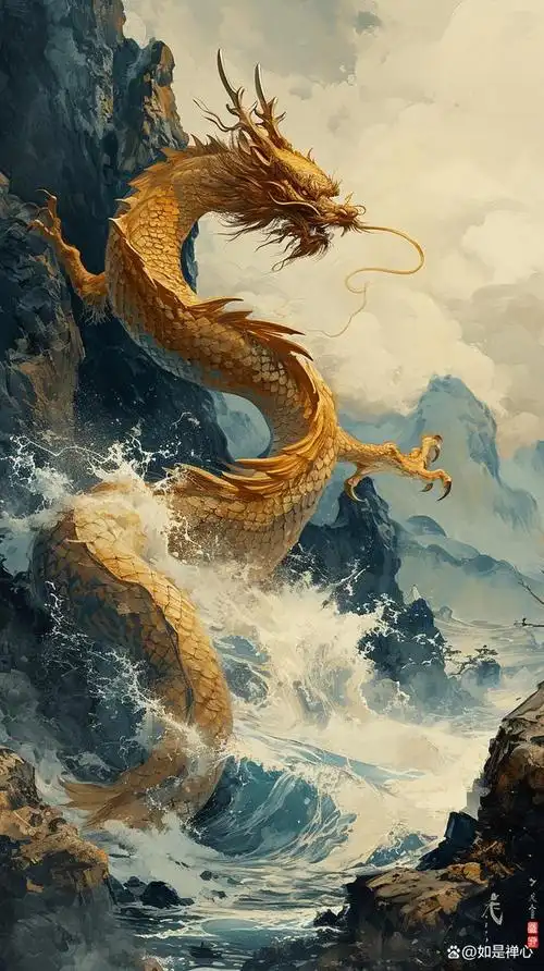 吾有一言:"云水间,龙行虎步;心无挂碍,方见真龙."龙年壁纸