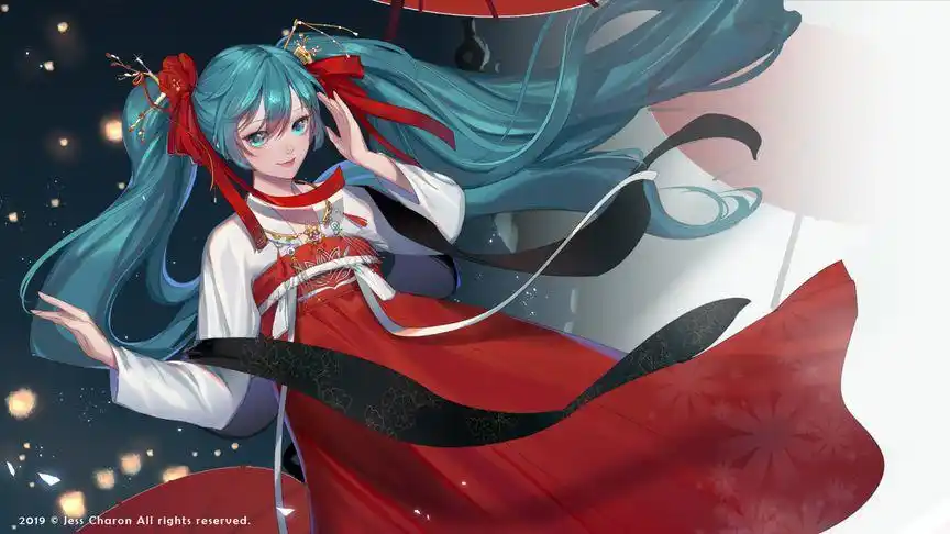 【speedpaint】绘画过程-身穿汉服的初音未来祝大家新年快乐!