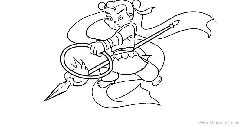 哪吒儿童画怎么画 哪吒简笔画画法 - 水彩迷