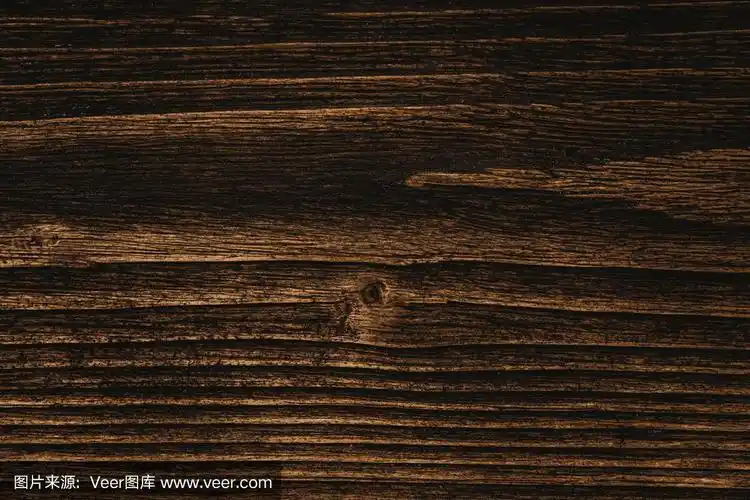 近距离的深棕色木材纹理与自然条纹图案的背景