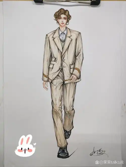 99服装设计考研|男装马克笔手绘效果图