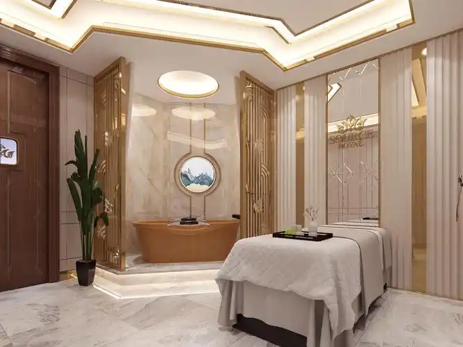 新中式轻奢美容院设计 - 效果图交流区-建e室内设计网