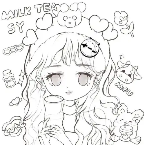 红豆甜汤#线稿  #佳儿团练  #佳儿绘画挑战营    #q版  #可爱  #rro